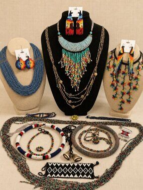 💎Curated Tribal Beaded Jewelry Collection | Indigenous Inspired Statement Lot.